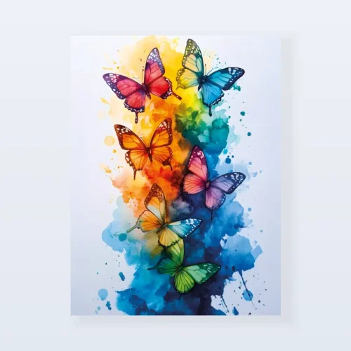Tableau papillons arc en ciel Tableau papillons arc en ciel