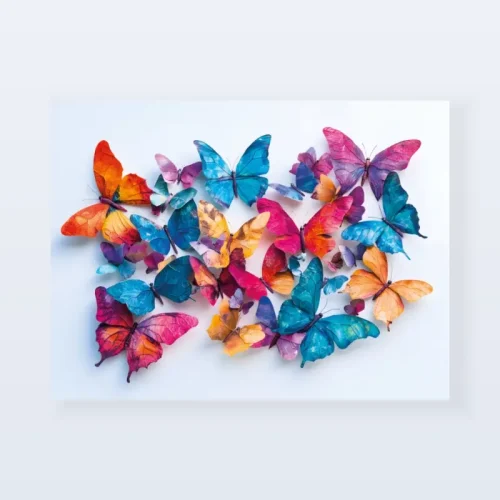 Tableau papillons multicolores colorés