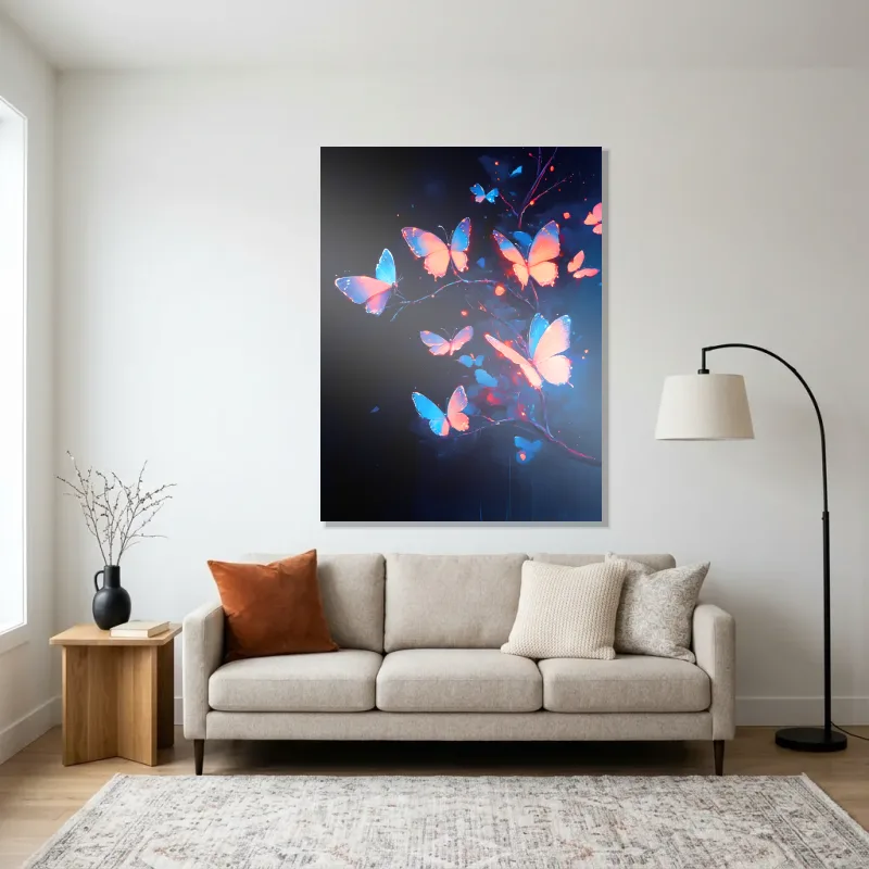 Tableau papillons nocturnes – Aluminium Brillant