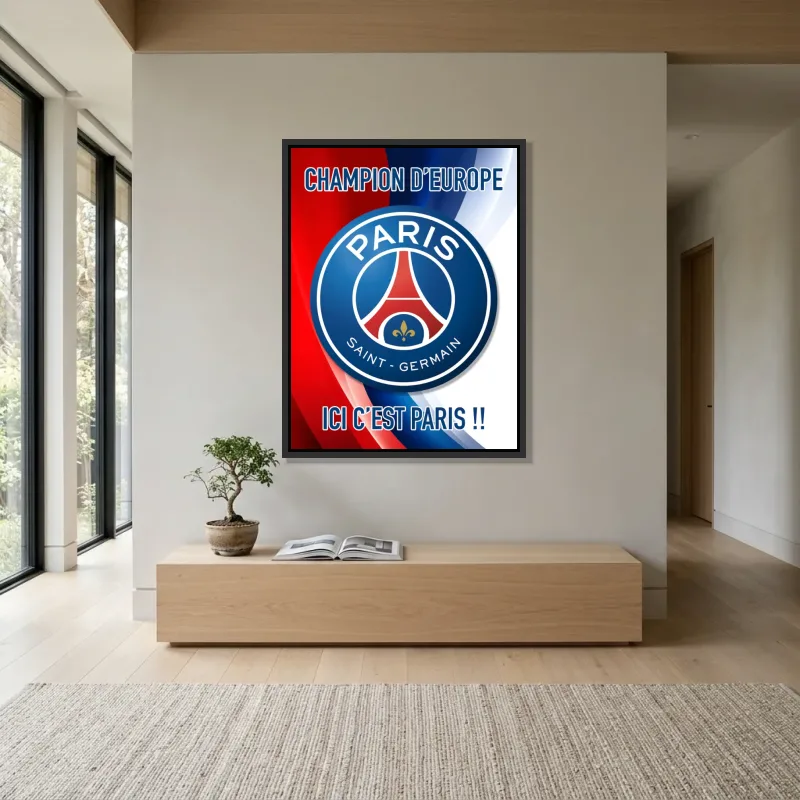 Tableau Paris PSG champion – Cadre Flottant