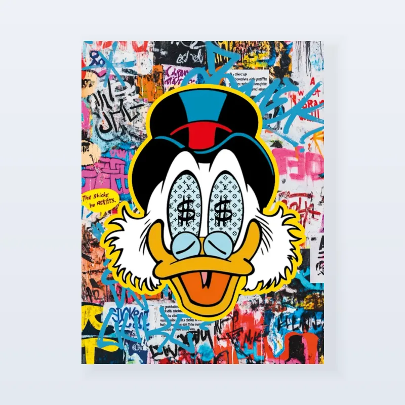 Tableau Picsou art coloré urbain