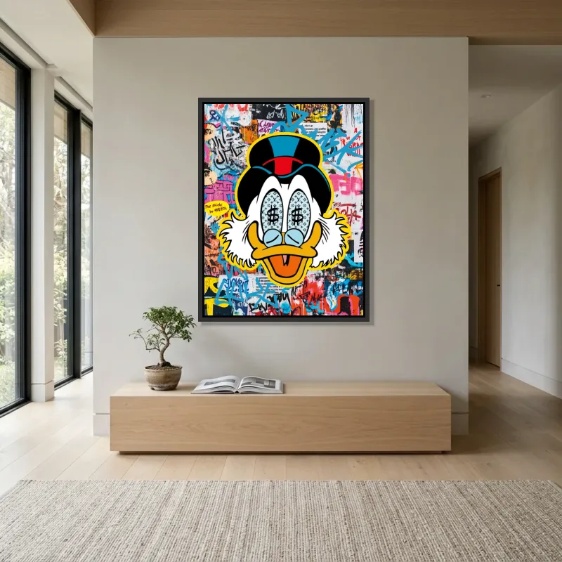 Tableau Picsou art coloré urbain – Cadre Flottant