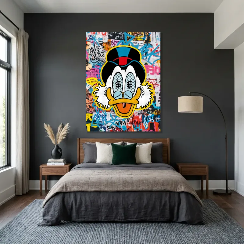 Tableau Picsou art coloré urbain – Toile sur châssis