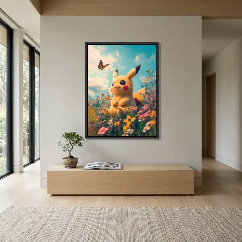 Tableau Pikachu 3D – Cadre Flottant