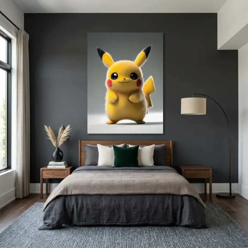 Tableau Pikachu mignon 3D – Toile sur châssis