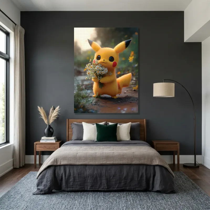 Tableau Pikachu mignon – Toile sur châssis