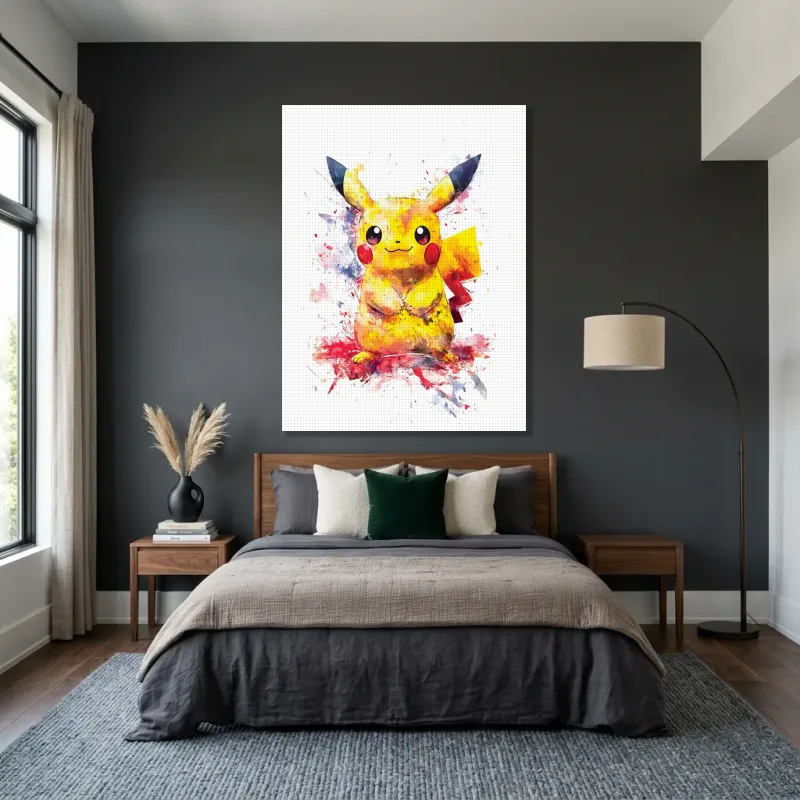 Tableau Pikachu peinture – Toile sur châssis