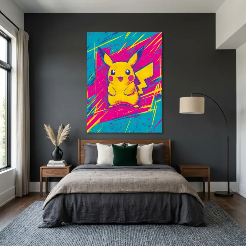 Tableau Pikachu pop art – Toile sur châssis