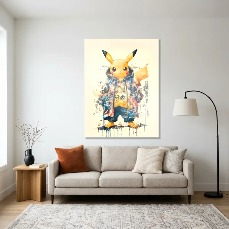 Tableau Pikachu streetwear – Aluminium Brillant