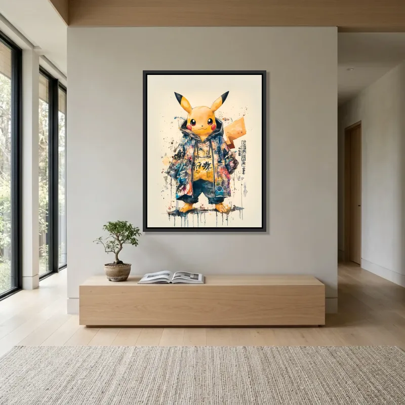 Tableau Pikachu streetwear – Cadre Flottant