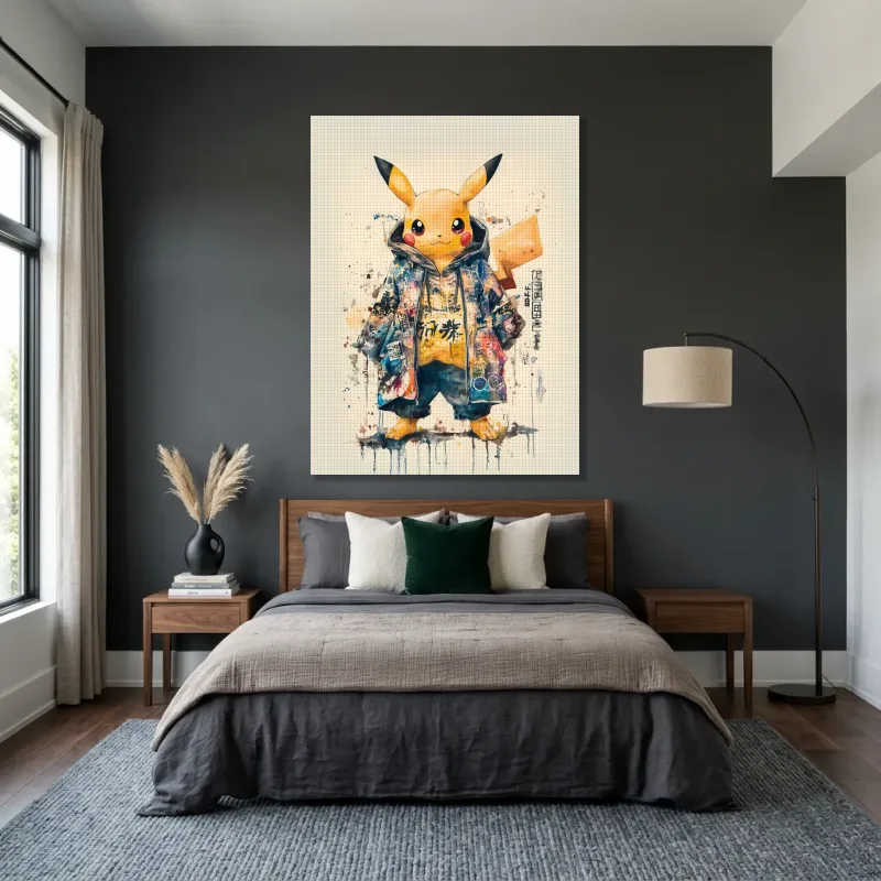 Tableau Pikachu streetwear – Toile sur châssis