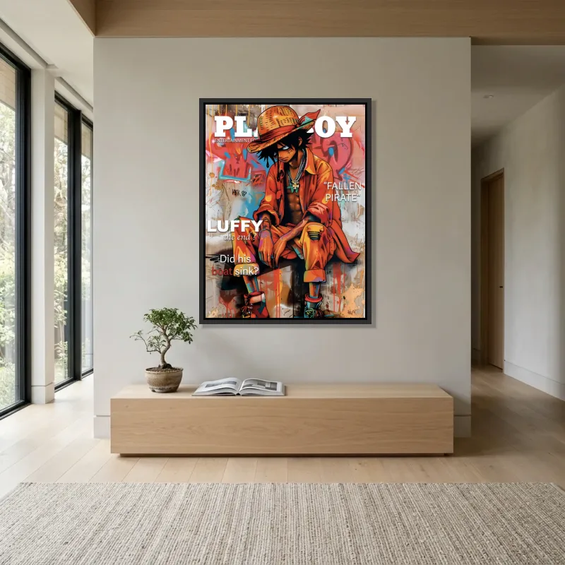 Tableau Playboy Luffy – Cadre Flottant