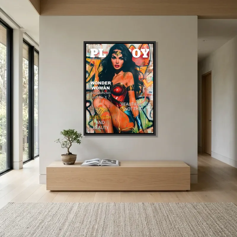 Tableau Playboy Wonder Woman – Cadre Flottant