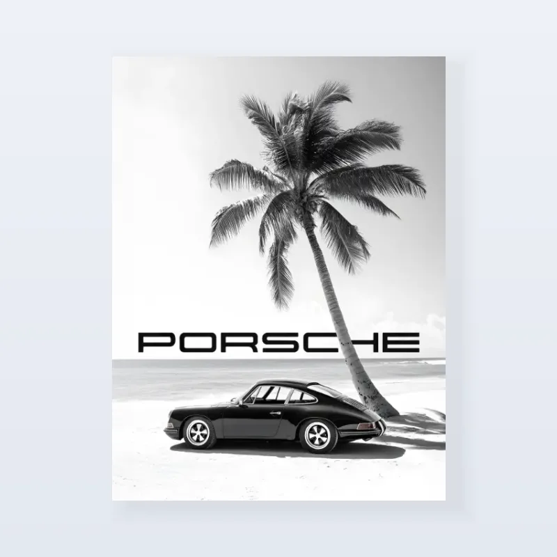 Tableau Porsche plage design