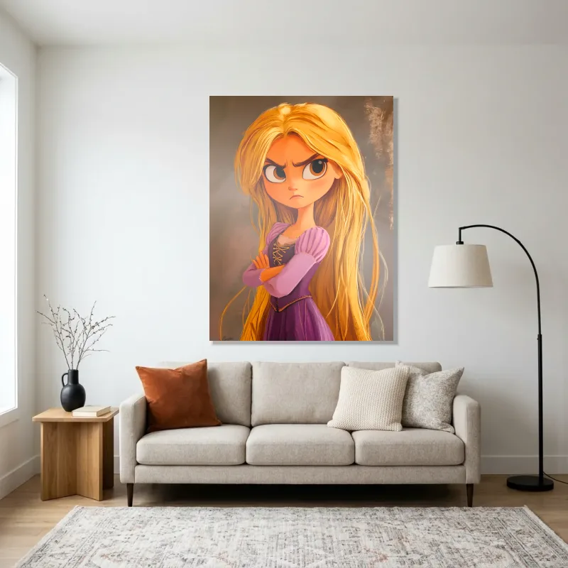 Tableau Raiponce déterminée – Aluminium Brillant