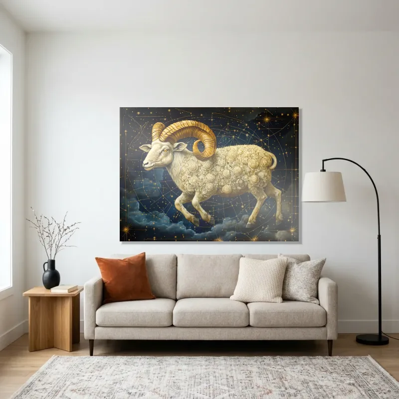 Tableau signe astrologique bélier déco – Aluminium Brillant