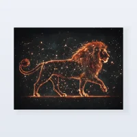 Tableau signe astrologique lion constellation
