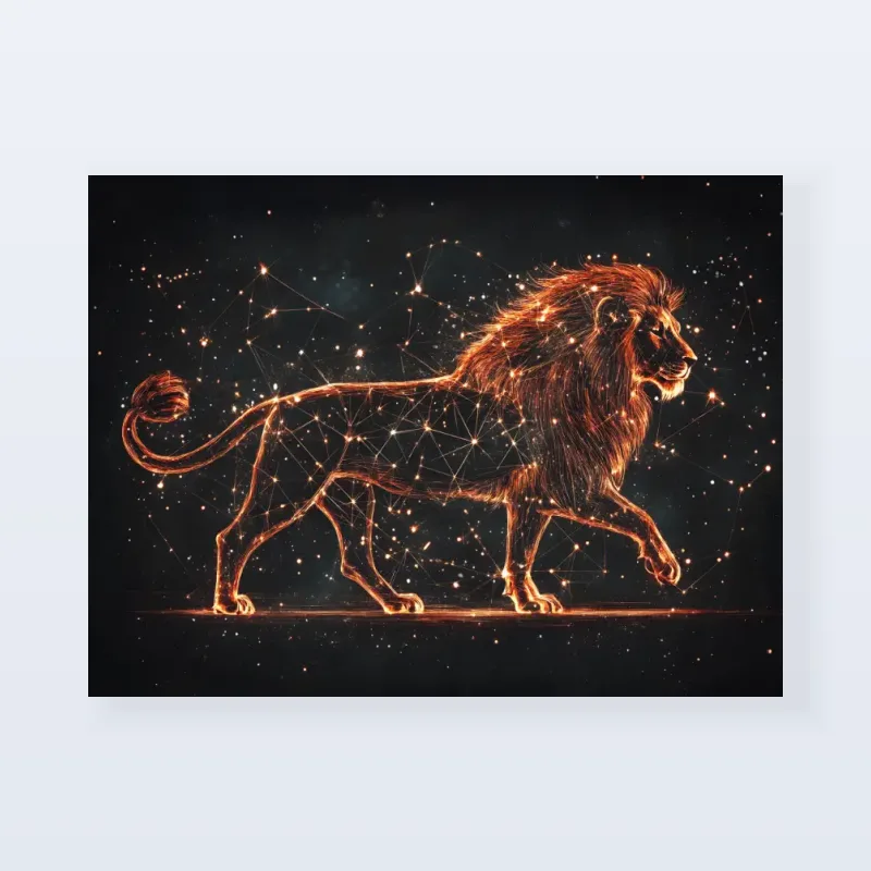 Tableau signe astrologique lion constellation