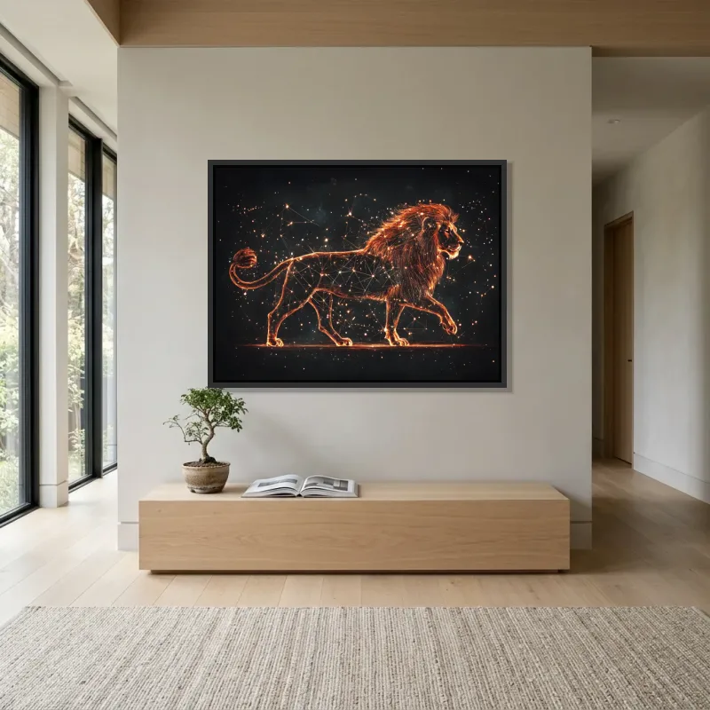 Tableau signe astrologique lion constellation – Cadre Flottant
