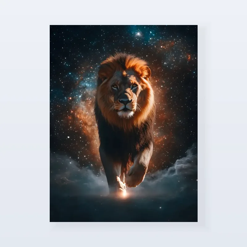 Tableau signe astrologique lion majesté
