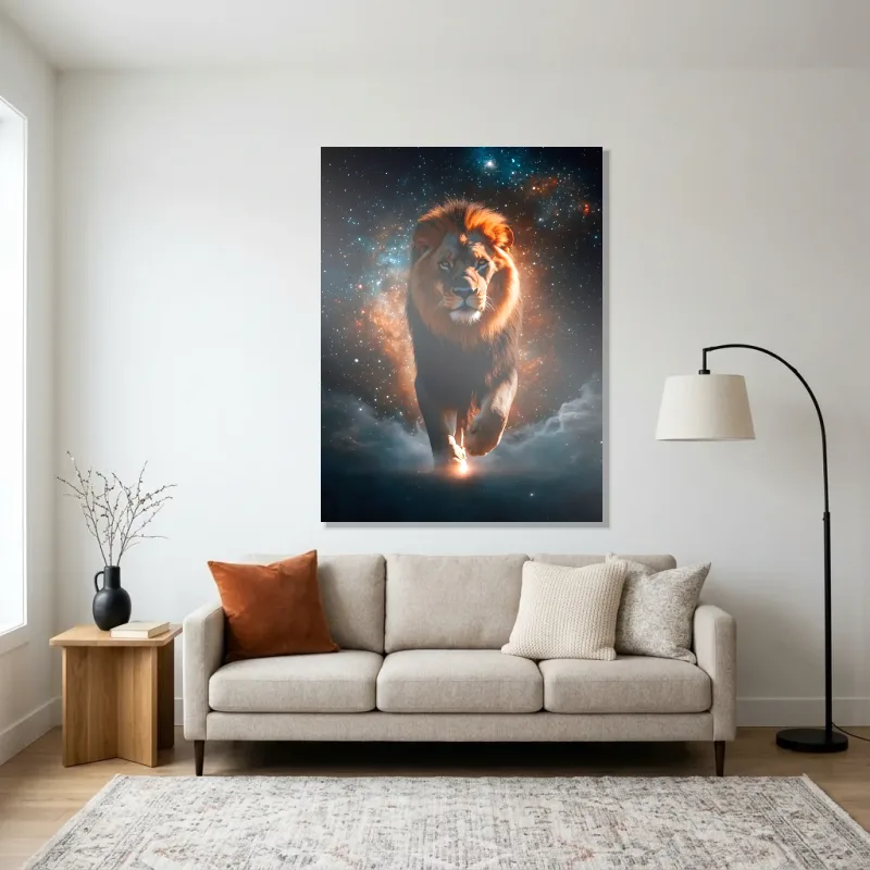 Tableau signe astrologique lion majesté – Aluminium Brillant