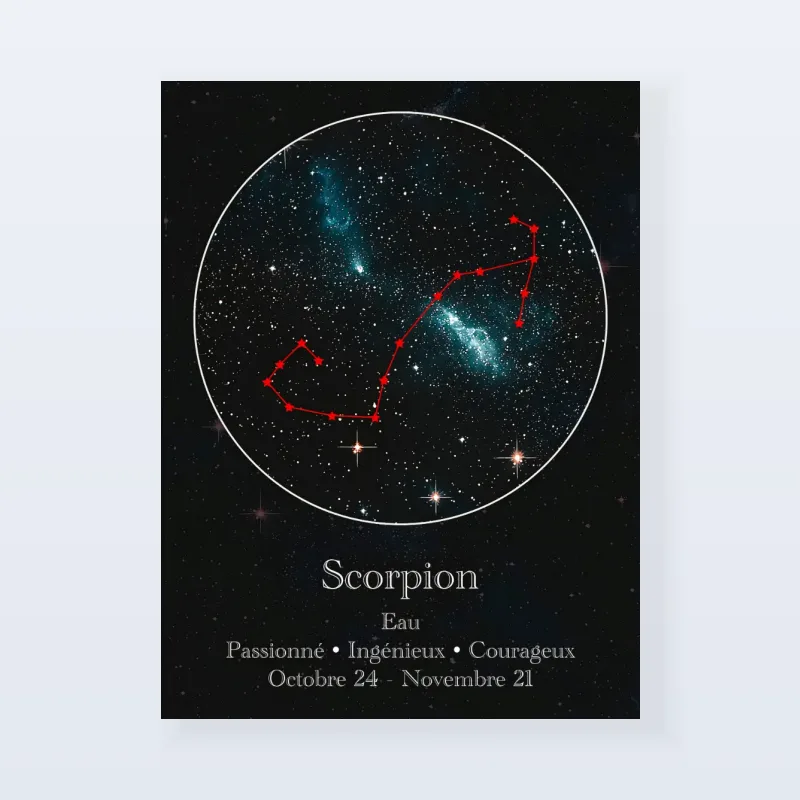 Tableau signe astrologique scorpion constellation