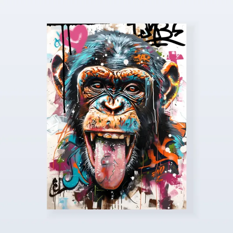Tableau singe expressif vivant