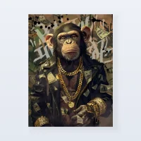 Tableau singe gangster luxueux