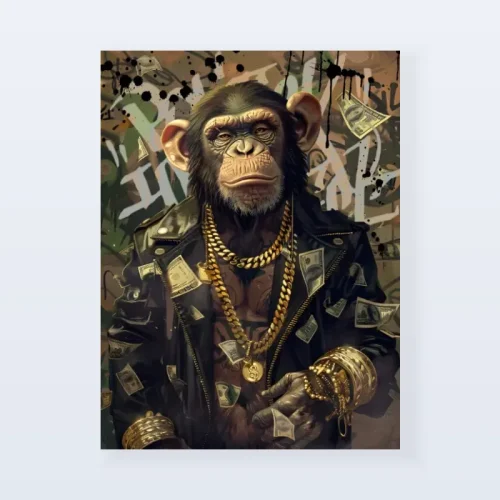Tableau singe gangster luxueux Tableau singe gangster luxueux