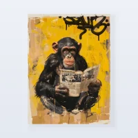 Tableau singe lecteur original Tableau singe lecteur original