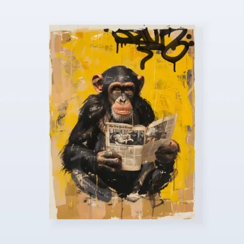 Tableau singe lecteur original Tableau singe lecteur original