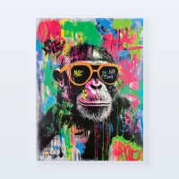 Tableau singe lunettes pop Tableau singe lunettes pop