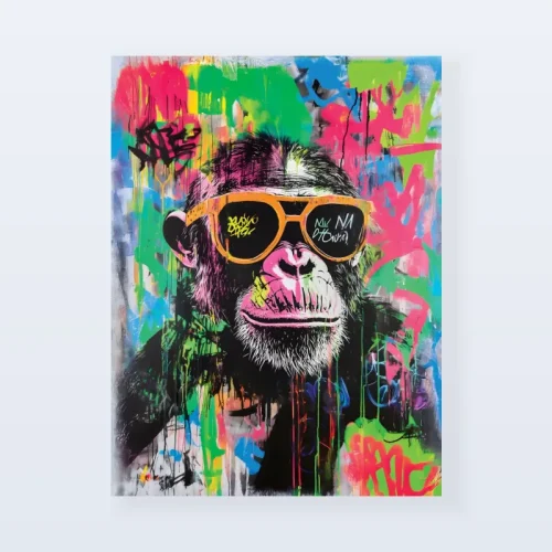 Tableau singe lunettes pop Tableau singe lunettes pop