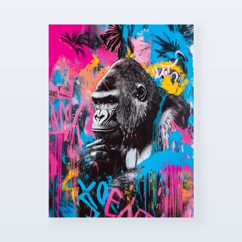 Tableau singe tropical moderne Tableau singe tropical moderne
