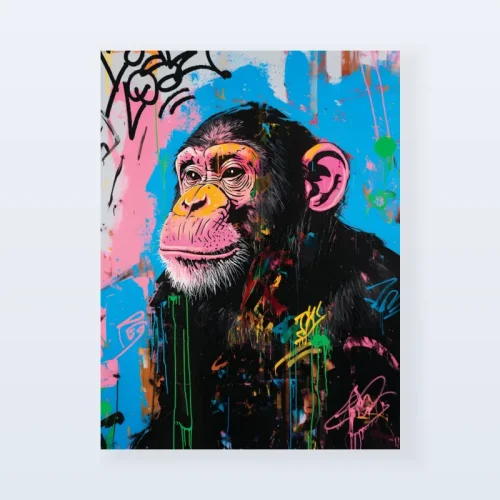 Tableau singe urbain coloré Tableau singe urbain coloré