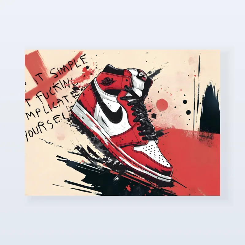 Tableau sneakers Air Jordan rouge