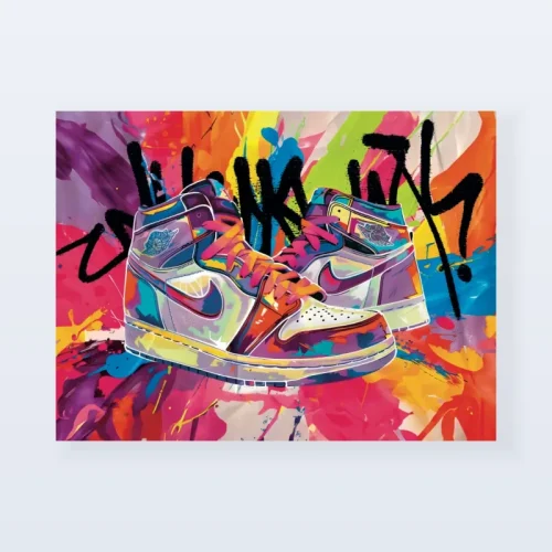 Tableau sneakers Nike explosion couleurs Tableau sneakers Nike explosion couleurs