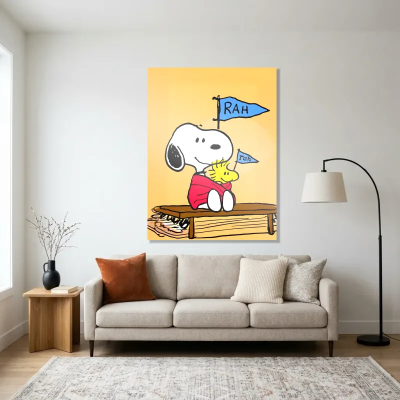 Tableau Snoopy cheerleader – Aluminium Brillant