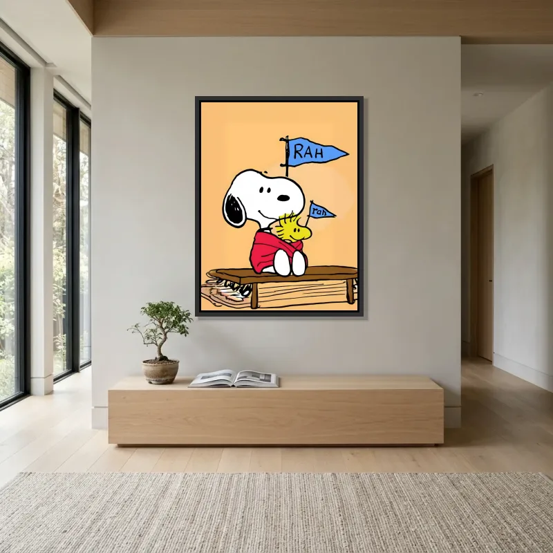 Tableau Snoopy cheerleader – Cadre Flottant