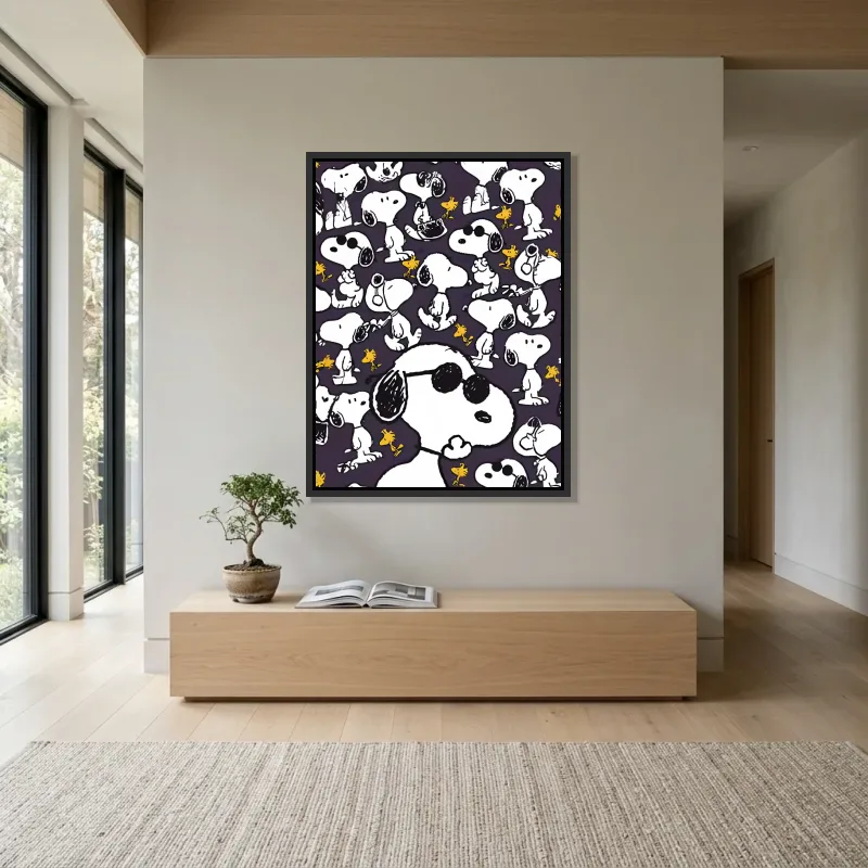 Tableau Snoopy cool pattern – Cadre Flottant