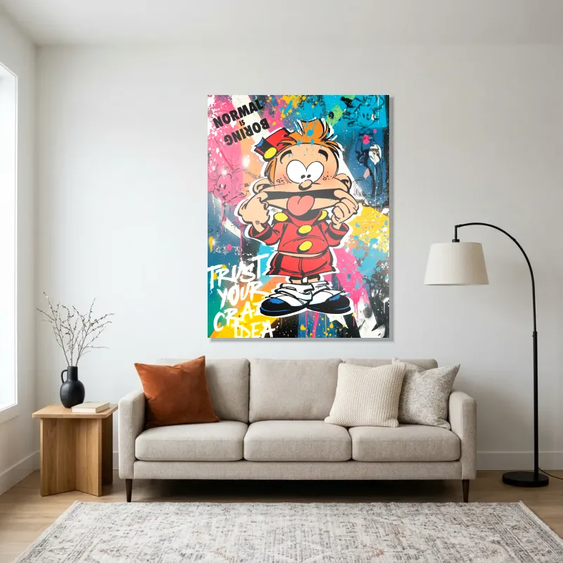 Tableau Spirou style pop art – Aluminium Brillant