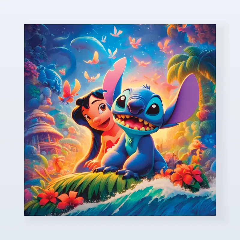 Tableau Stitch jungle