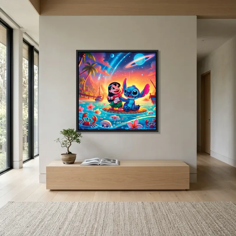 Tableau Stitch rafting – Cadre Flottant