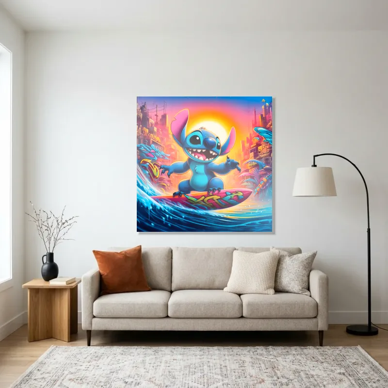 Tableau Stitch surf – Aluminium Brillant