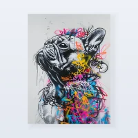 Tableau Street art bouledogue Tableau Street art bouledogue