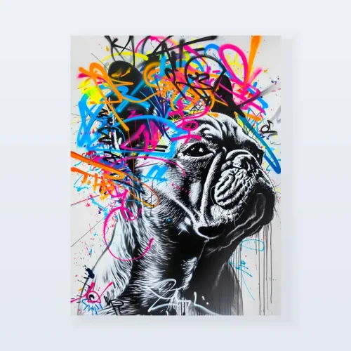Tableau Street art bouledogue graff Tableau Street art bouledogue graff