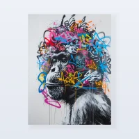 Tableau Street art regard singe Tableau Street art regard singe
