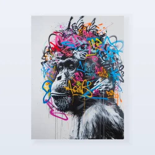 Tableau Street art regard singe