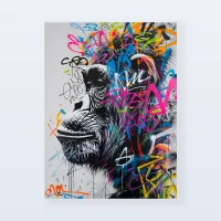 Tableau Street art singe contemplatif Tableau Street art singe contemplatif