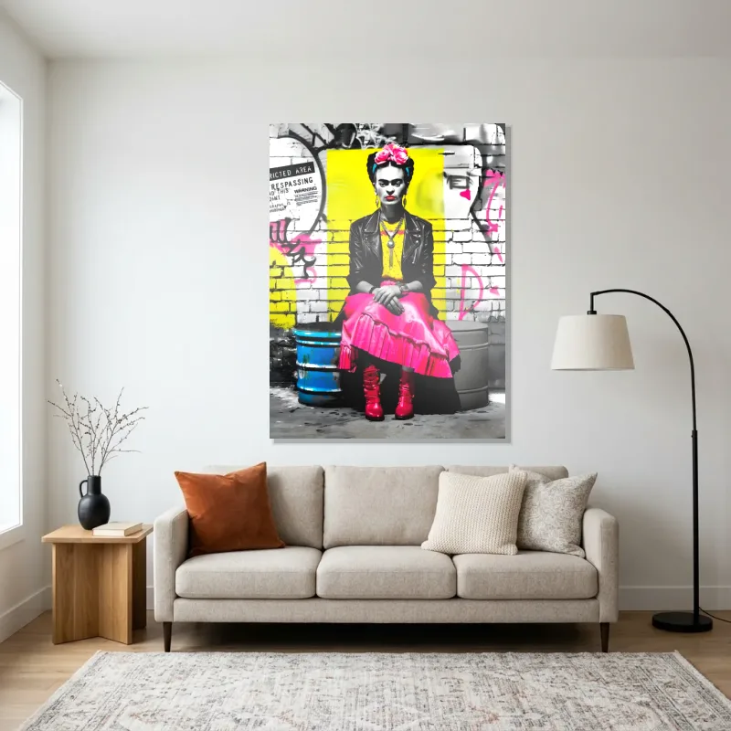 Tableau urbain Frida Kahlo – Aluminium Brillant